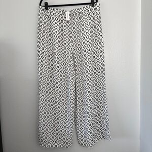 Banana Republic Wide Leg Pants Abstract Geometric Print High Rise Elastic XL/P